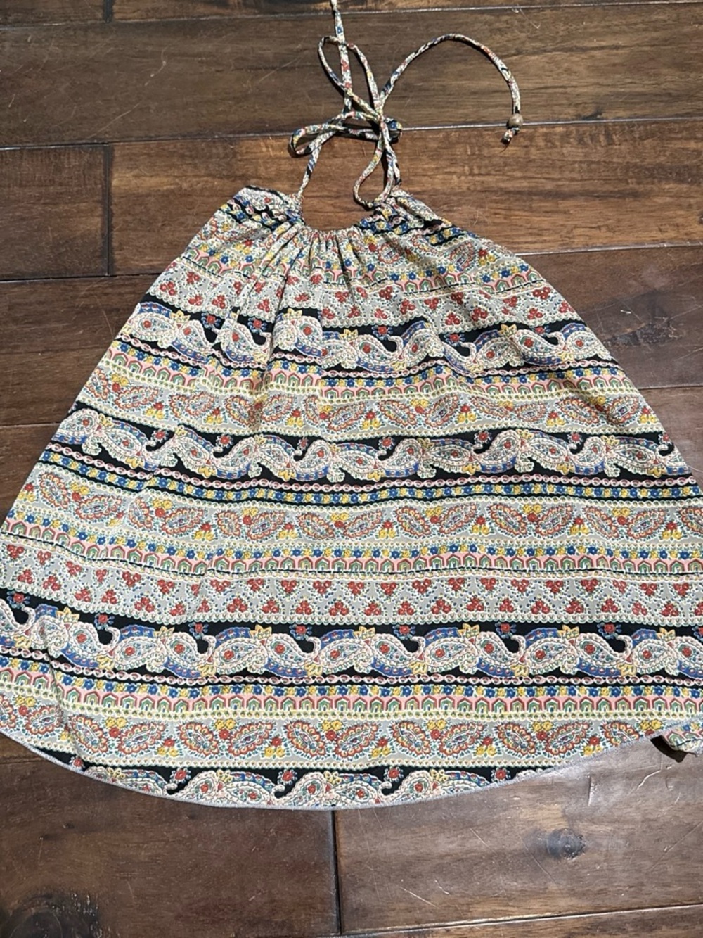 Boho Paisley Print Halter Women's Top - Multicolor